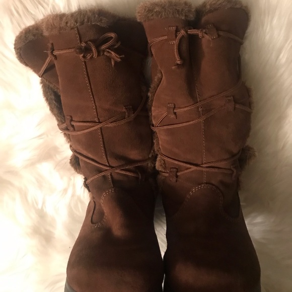 Report Brown Suede Fur Lines Boots - Picture 4 of 9